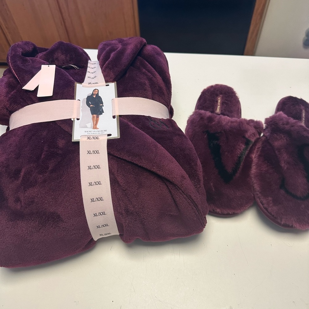 Brand new Victoria secrets robe and slippers